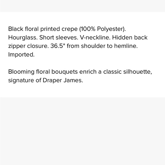 EUC Draper James Black Floral V Neck Dress - Picture 10 of 10